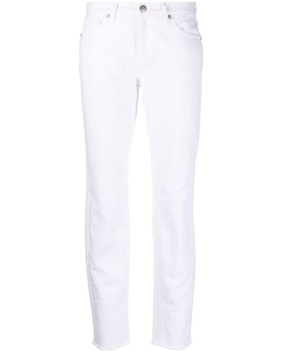 P.A.R.O.S.H. Frayed-hem Straight-leg Jeans - White