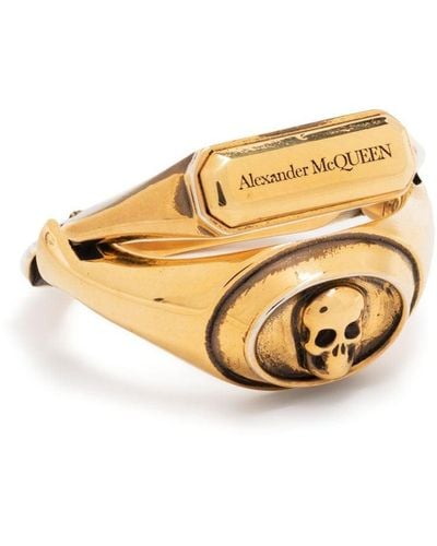 Alexander McQueen Ring Met Doodskop - Metallic
