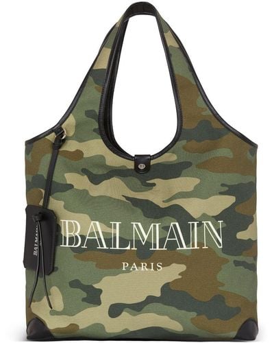 Balmain B-army Camouflage-print Tote Bag - Green