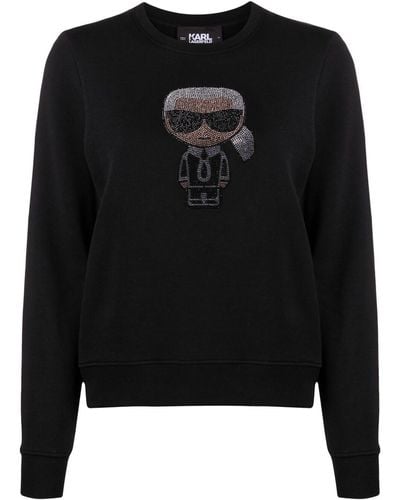 Karl Lagerfeld Sweater Met Glitter - Zwart