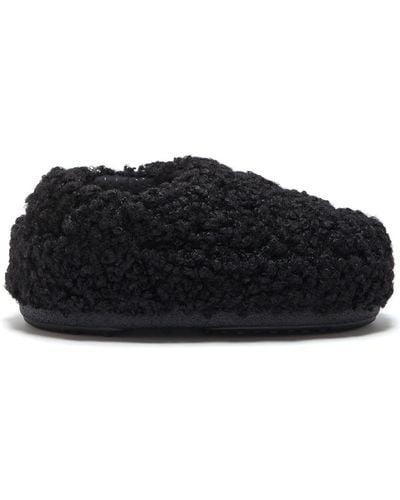 Moon Boot Faux-curly-fur Slippers - Black