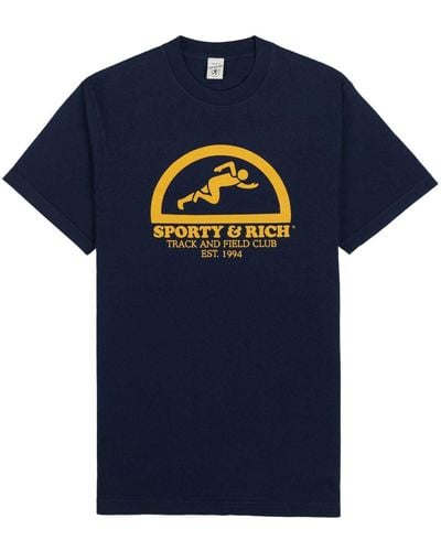 Sporty & Rich Katoenen T-shirt - Blauw