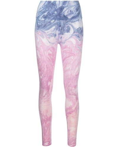 Electric and Rose Sunset Abstract-pattern Print leggings - Pink