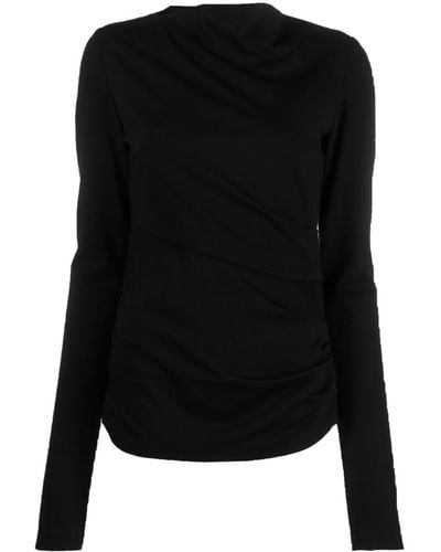 Dorothee Schumacher Ruched-detail Long-sleeve Top - Black