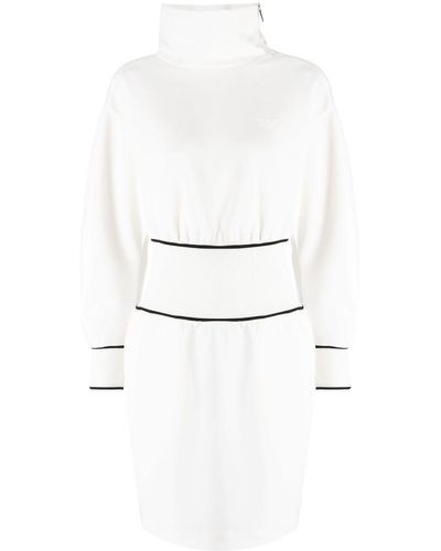 Emporio Armani Vestido con logo en relieve - Blanco