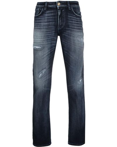 Emporio Armani Ausgeblichene Straight-Leg-Jeans - Blau