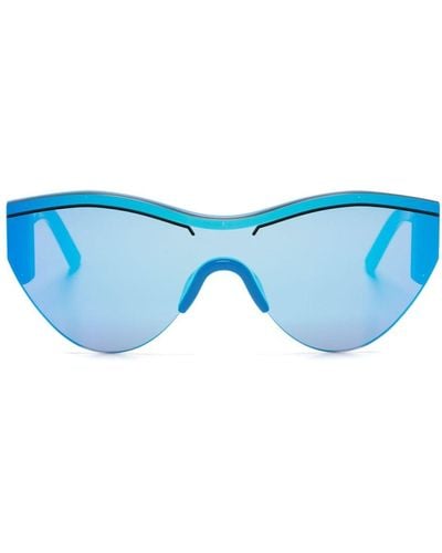 Balenciaga Oval-frame Tinted-lenses Sunglasses - Blue