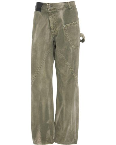 JW Anderson Gerade Jeans mit verdrehtem Design - Grün