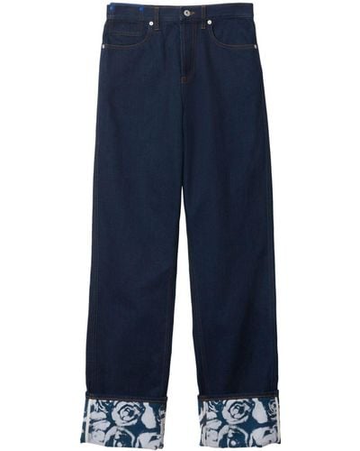 Burberry Straight-Leg-Jeans mit Logo-Patch - Blau