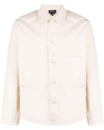 A.P.C. Single-breasted Cotton Shirt Jacket - White