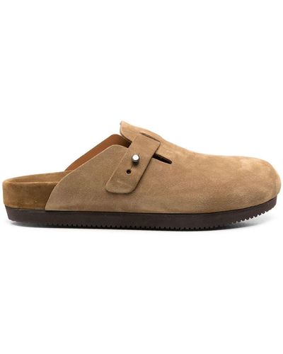 Buttero Suede Slip-on Sandals - Natural