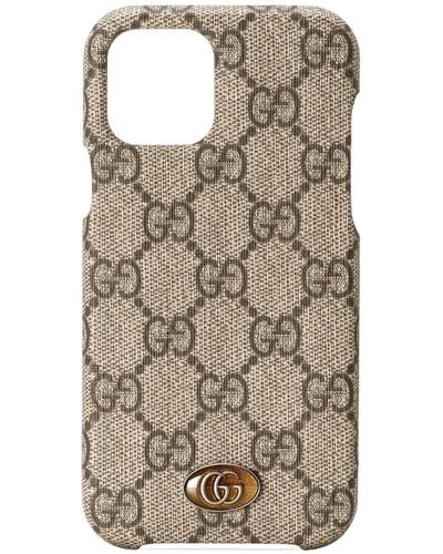 Gucci Ophidia Iphone 12/12 Pro GG Supreme Telefoonhoes - Naturel