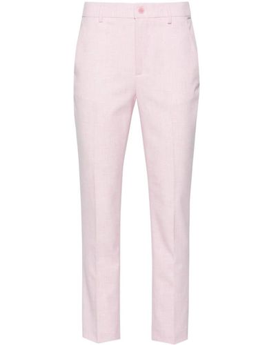 Liu Jo Tapered-leg Textured Trousers - Pink