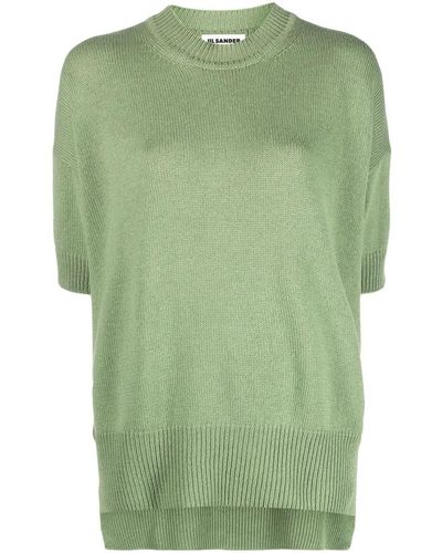 Jil Sander Knitted Cashmere Top - Green
