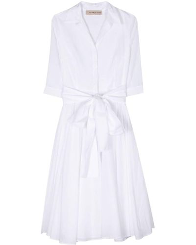 Blanca Vita Flared Midi Shirtdress - White