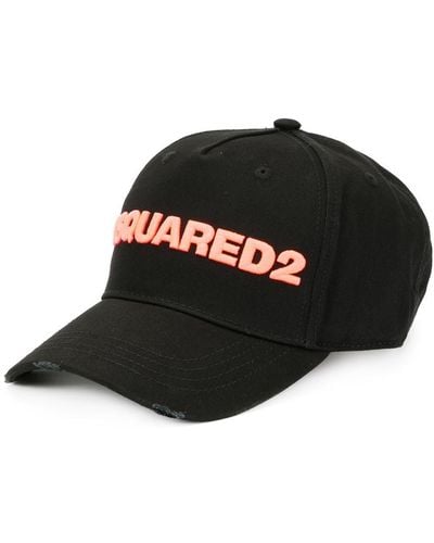 DSquared² Logo Distressed Cap - Black