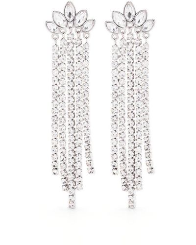 Maje Crystal-embellished Drop Earrings - White