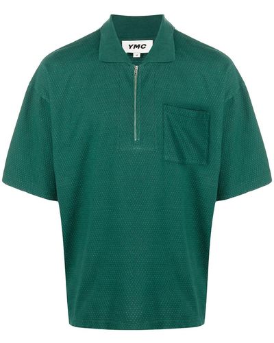 YMC Polo Frat con cremallera - Verde