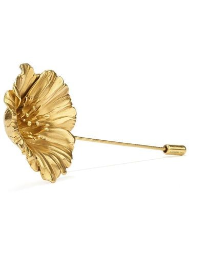 Goossens Poppy Flower-shaped Brooche - Metallic