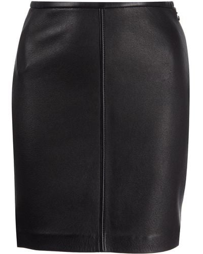 Alexander Wang Leather Bodycon Miniskirt - Black
