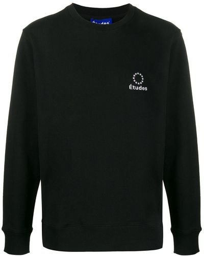 Etudes Studio Sweater Met Geborduurd Logo - Zwart