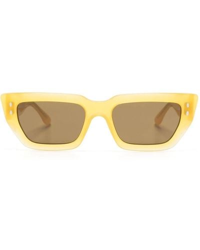 Isabel Marant Translucent Geometric-frame Sunglasses - Yellow