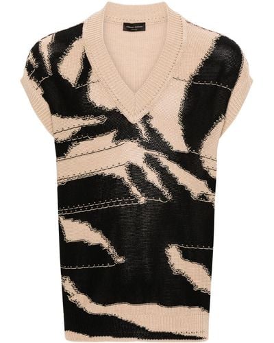 Roberto Collina Intarsia-knit Cotton Vest - Black