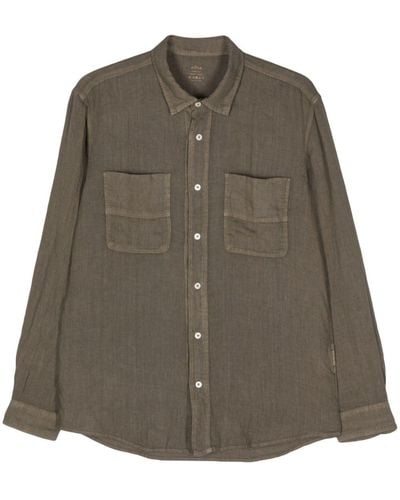 Altea Linen Chambray Shirt - Green