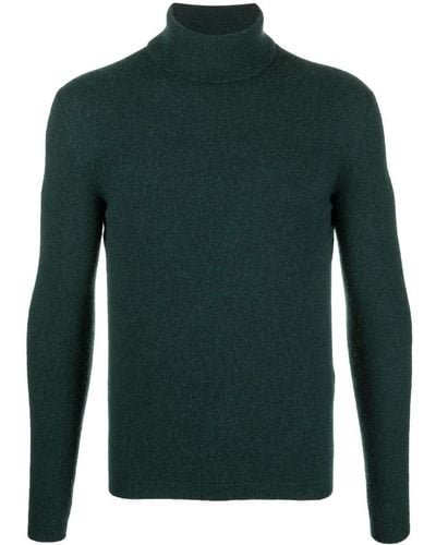 Saint Laurent Roll-neck Knitted Sweater - Green