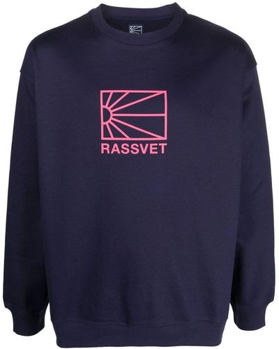 Rassvet (PACCBET) Logo Print Long-sleeved Sweatshirt - Blue