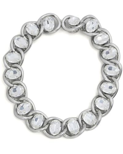 Marni Rhinestone-embellished Chain Necklace - Metallic