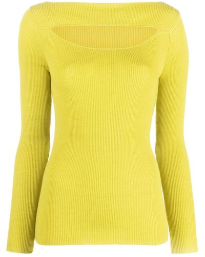 P.A.R.O.S.H. Cut-out Wool Sweatshirt - Yellow