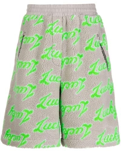 Natasha Zinko Logo-print Fleece Track Shorts - Green