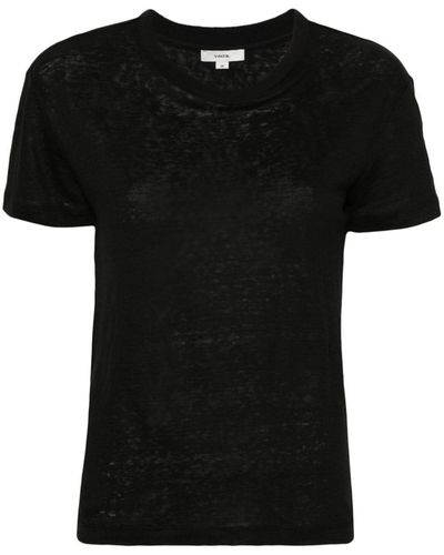 Vince Short-sleeve Linen T-shirt - Black