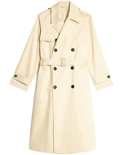 Ami Paris Belted Double-breasted Trench Coat - Natural