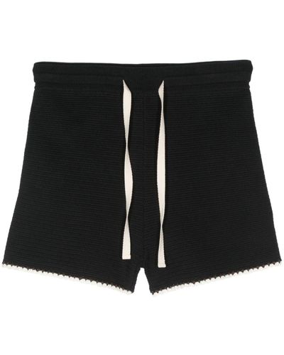 Jil Sander Knitted Cotton Shorts - Black