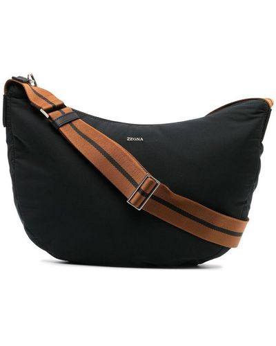 Zegna Logo-patch Shoulder Bag - Black