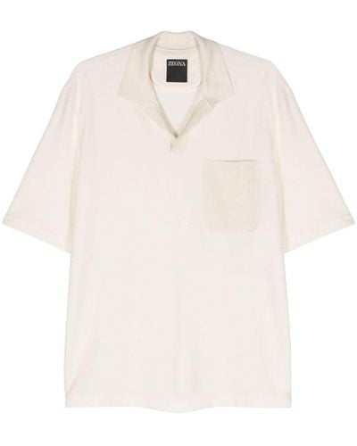 Zegna Poloshirt aus Frottee - Weiß