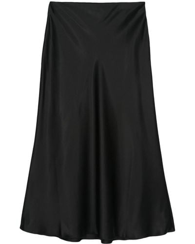 Nanushka Satin Midi Skirt - Black
