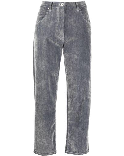 MSGM Halbhohe Straight-Leg-Jeans - Grau