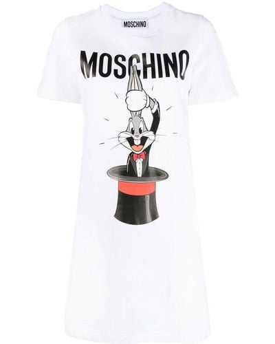 Moschino Kleid mit Hasen-Print - Weiß