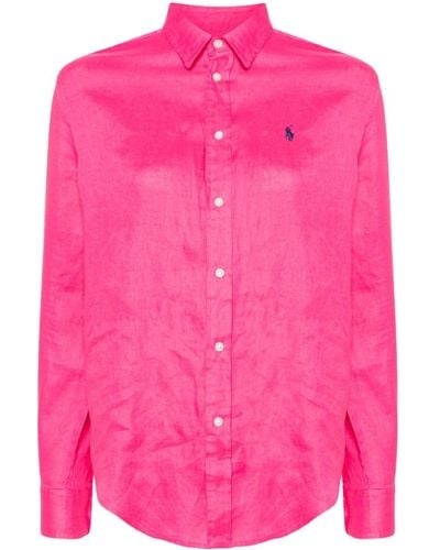 Polo Ralph Lauren Chemise à motif Polo Pony brodé - Rose