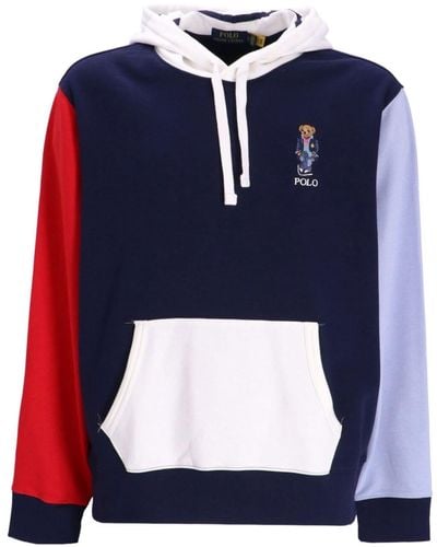 Polo Ralph Lauren Sweatshirt aus Jersey aus einer Baumwollmischung mit Logostickerei in Colour-Block-Optik - Blau