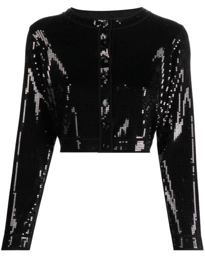 Sandro Sequin-embellished Cropped Cardigan - Black