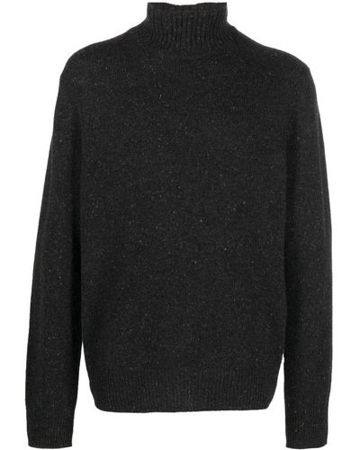 Vince Speckle-knit Roll-neck Sweater - Black