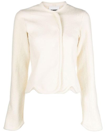 Jil Sander Off-centre Cotton-wool Blend Jacket - White