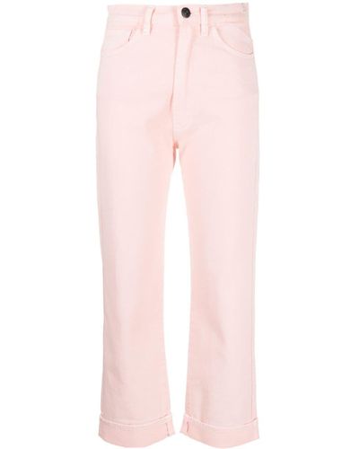 3x1 High-waisted Cropped Pants - Pink
