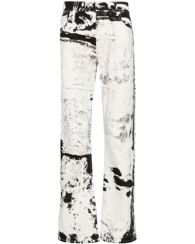 Alexander McQueen Vaqueros rectos con estampado abstracto - Blanco