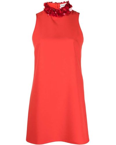 P.A.R.O.S.H. Mouwloze Mini-jurk Met Pailletten - Rood