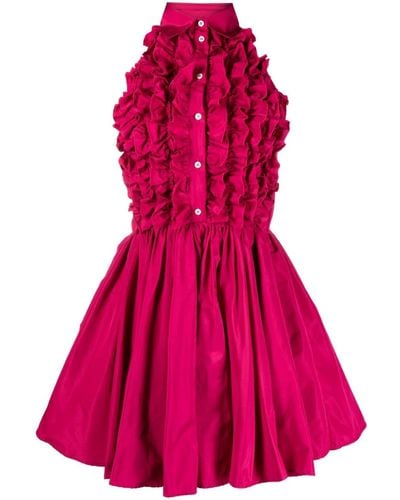 MSGM Ruffle-detail Sleeveless Minidress - Pink